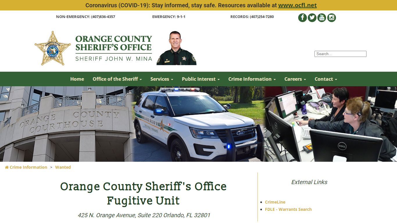 Orange County Sheriff's Office > Crime Information > Wanted